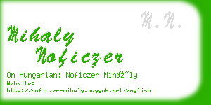 mihaly noficzer business card